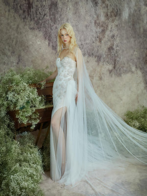 Aurelia Strapless Beaded Illusion Gown