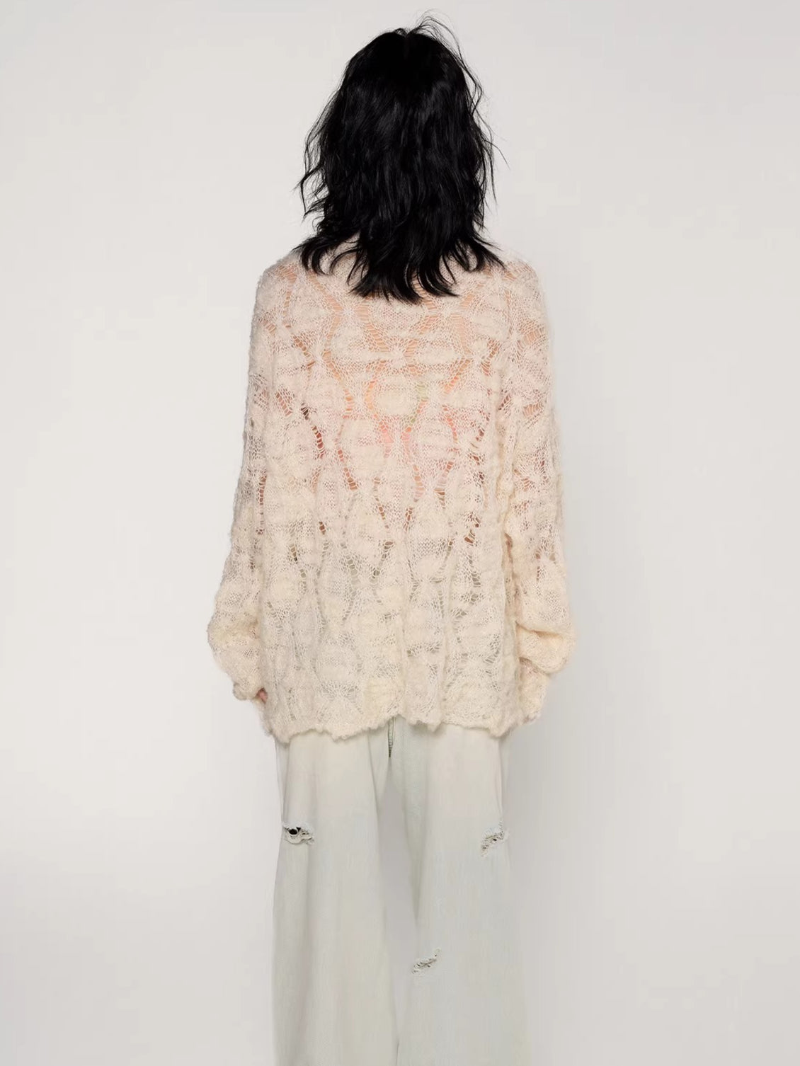 Mohair–Alpaca Cable-Knit Cardigan