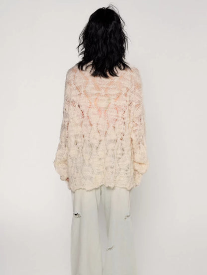 Mohair–Alpaca Cable-Knit Cardigan