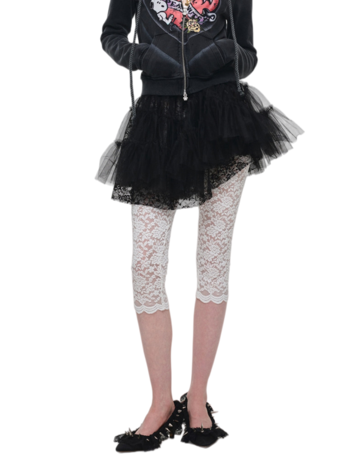 Lace Tulle Layered Skirt