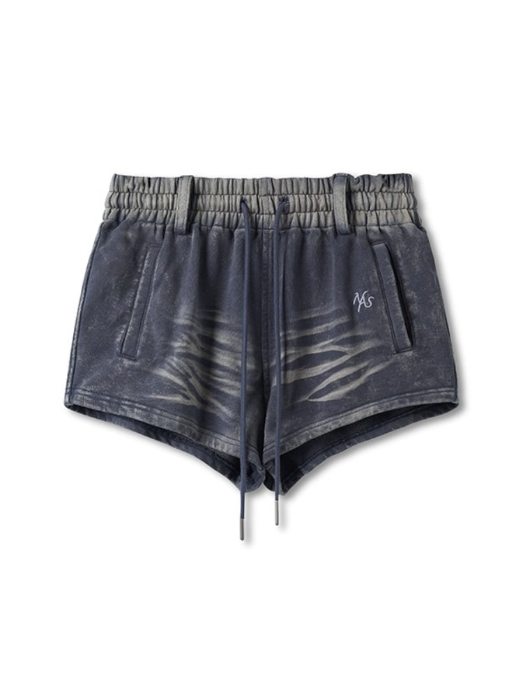 &quot;Feria Series&quot; Volcano Distressed Hand-Sanded Whisker Shorts - CHINASQUAD