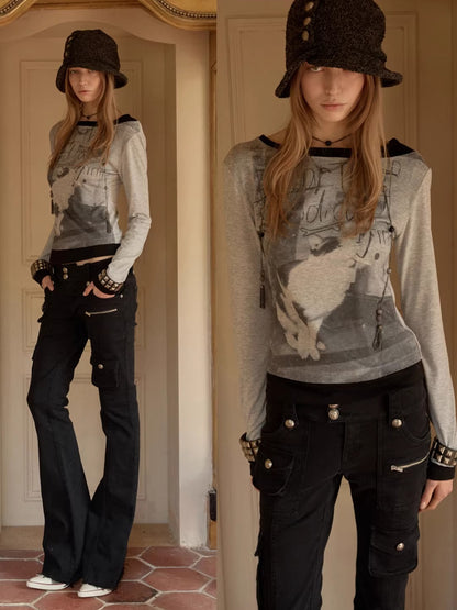 Vintage Tweed Ruched Bucket Hat