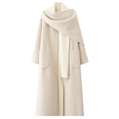 Two-Tone Double-Faced Wool Long Coat