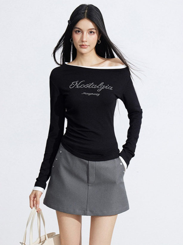 Rhinestone Embellished Slim-Fit T-Shirt