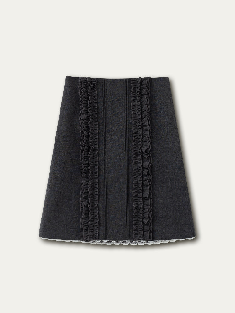 Miu-Style Lace Trimmed Tank Top &amp; Skirt Set - CHINASQUAD