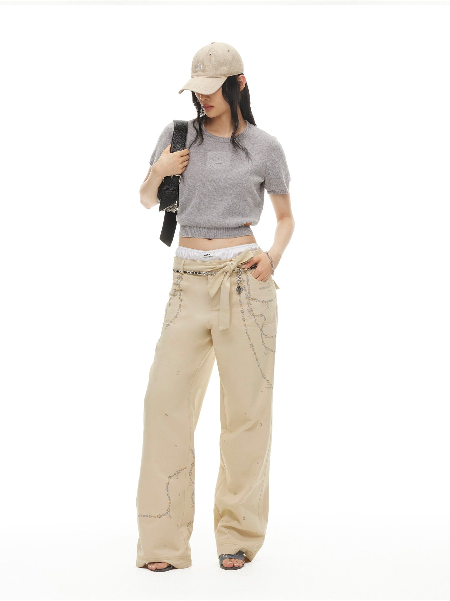 Beverly Relaxed Twill Wide-Leg Trousers
