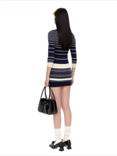 Striped Wool-Blend Knit Midi Dress - CHINASQUAD