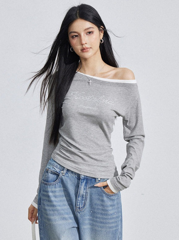 Rhinestone Embellished Slim-Fit T-Shirt