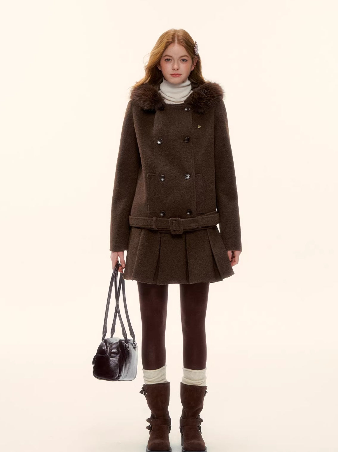 Sculpted Drawstring Cocoon Fleece Hoodie Jacket