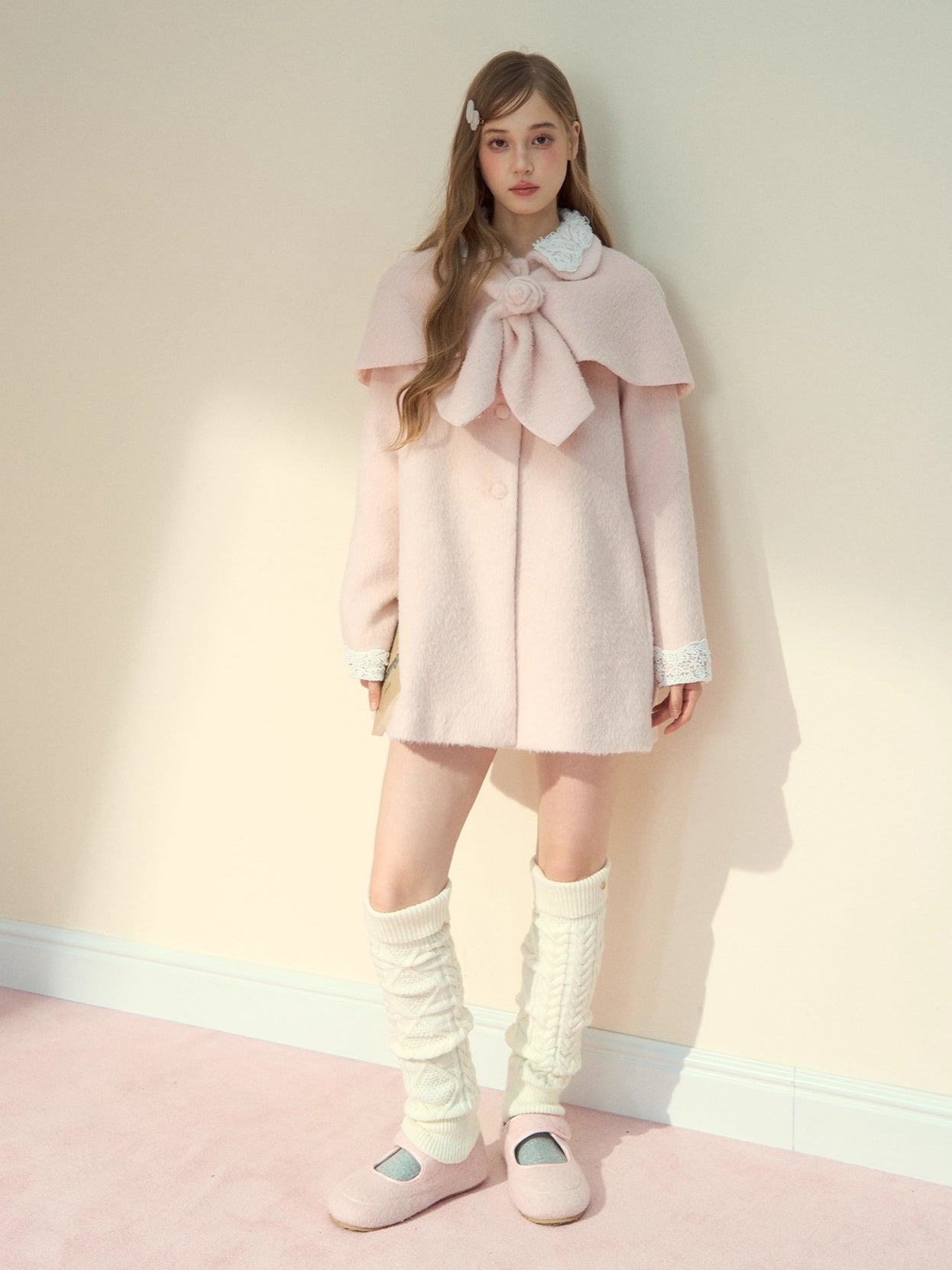 Rose Cape Wool-Blend Coat
