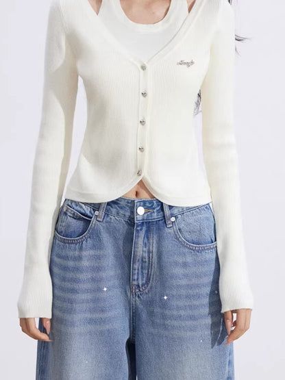 Cut-Out Layered Knit Base Layer