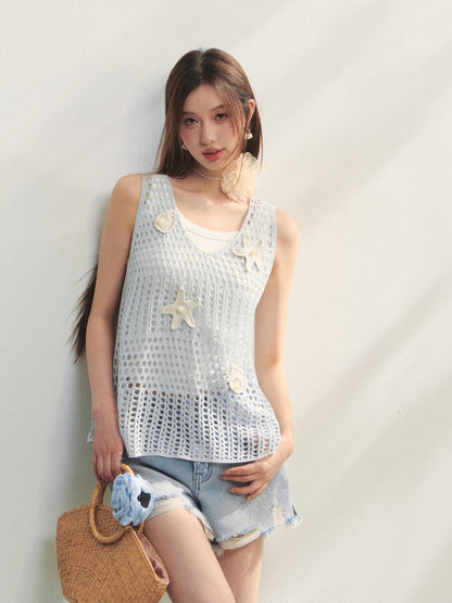 Pearl Crochet Hollow Vest Camisole - CHINASQUAD