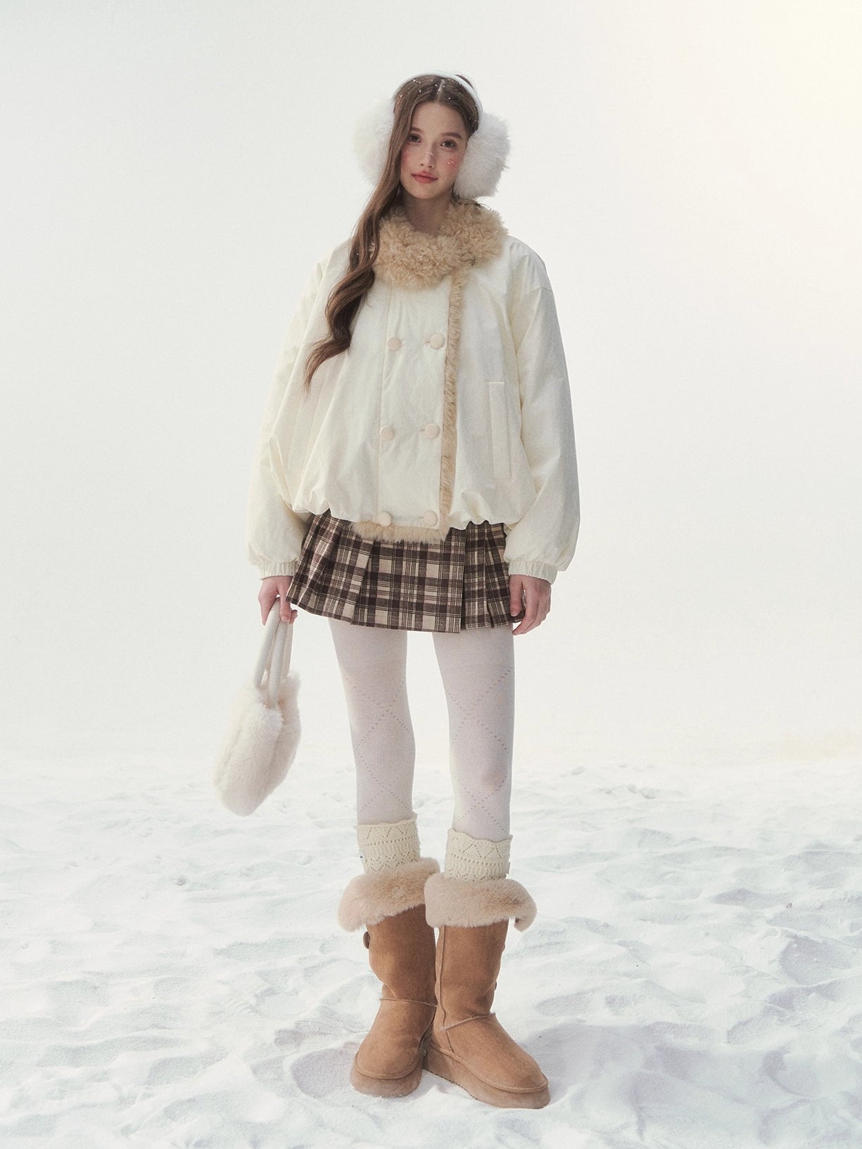 White Starry Birch Duck Down Jacket