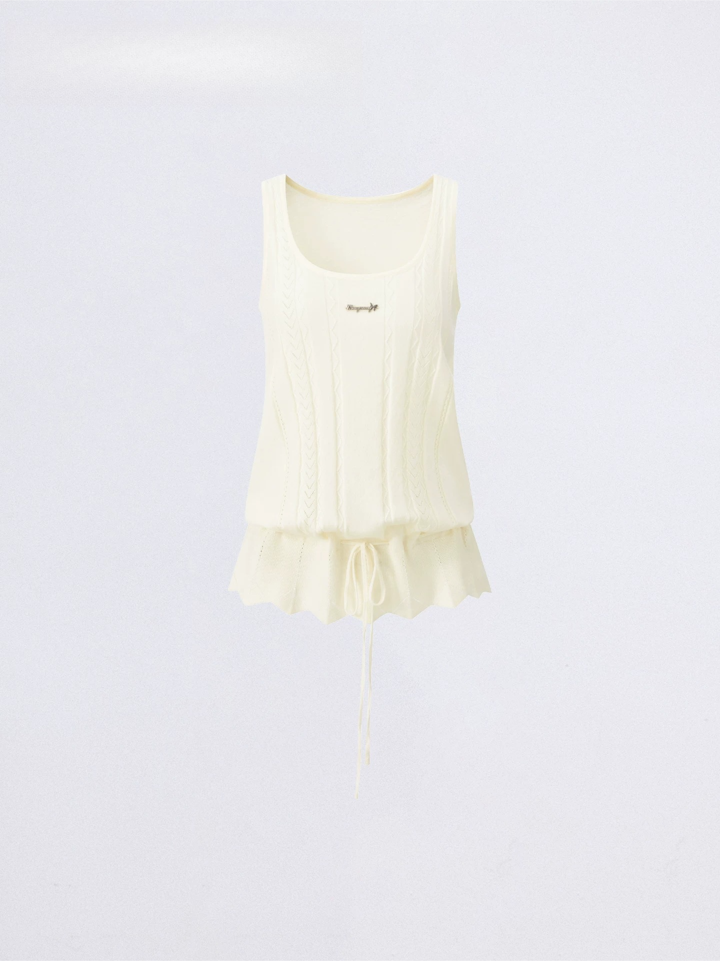 Drawstring Ruched Knit Tank Top