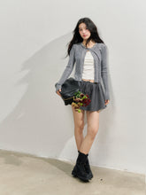 Handmade Rhinestone Collar Rose-Embroidered Knitted Cardigan - CHINASQUAD