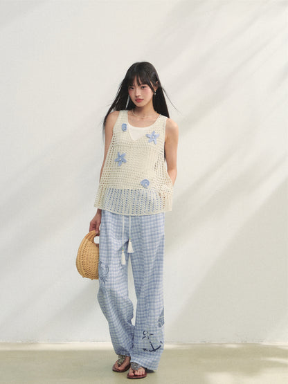 Pearl Crochet Hollow Vest Camisole - CHINASQUAD