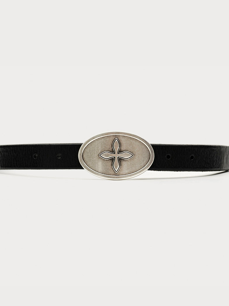 Black &amp; Silver Cross Belt