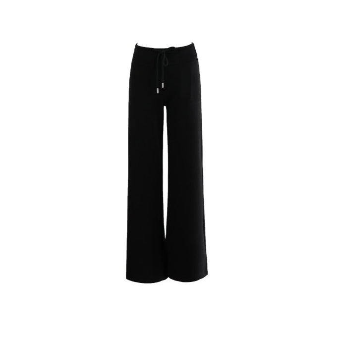 High-Waisted Knit Wide-Leg Trousers