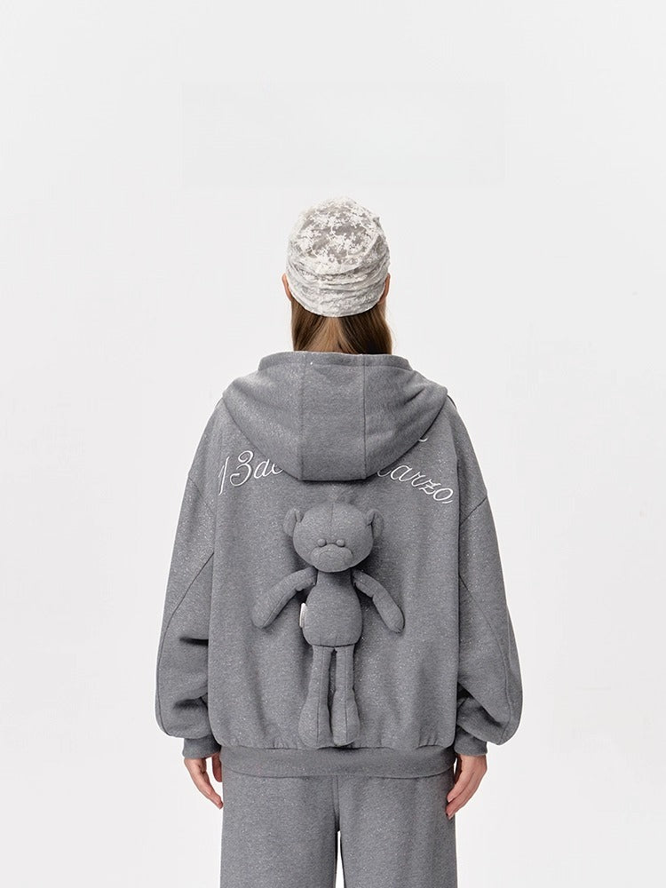 Glitter Zip-Up Hoodie