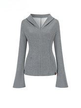 Flared Sleeve Waist-cinched Hooded Jacket - CHINASQUAD