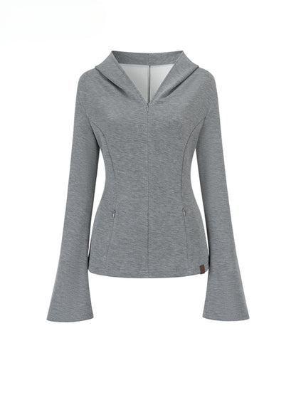 Flared Sleeve Waist-cinched Hooded Jacket - CHINASQUAD