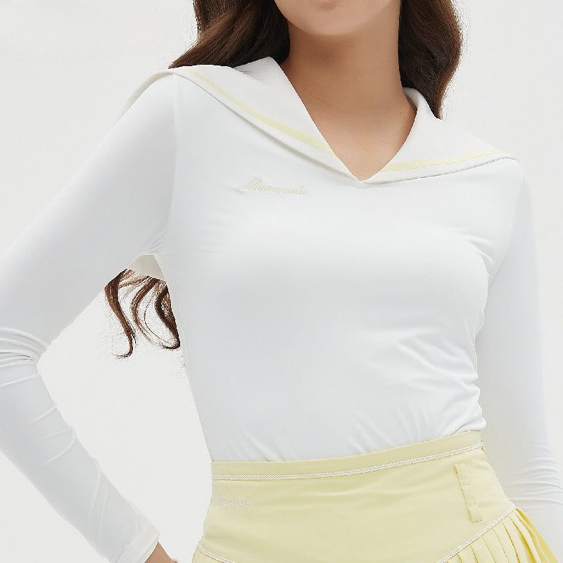 Golf Sailor Collar Shirt &amp; Skirt Set