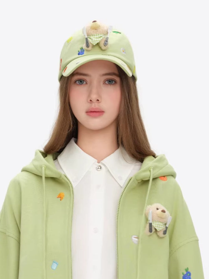 Breakfast Embroidery Baseball Cap
