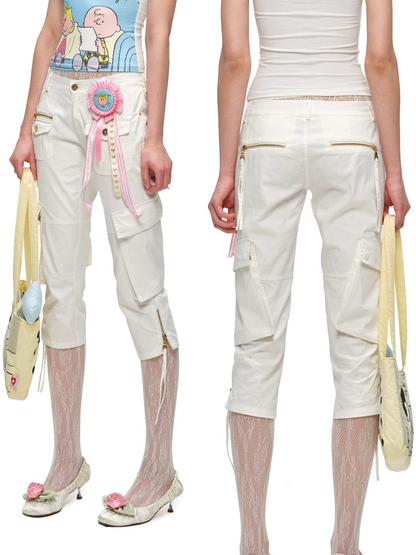 Multi-Pocket Utility Stretch Cargo Shorts