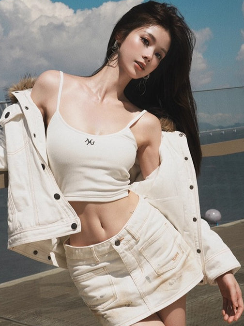 Polar Washed Twill Denim Skirt