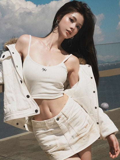 Polar Washed Twill Denim Skirt