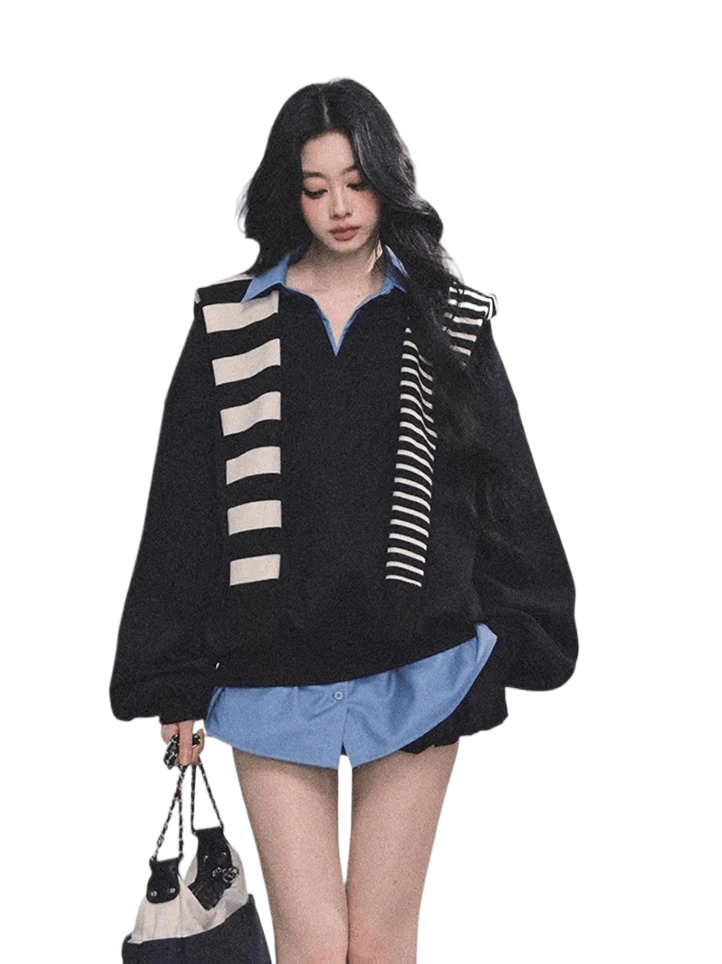 Two-Piece American Oversized Sweatshirt