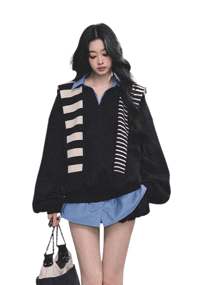 Two-Piece American Oversized Sweatshirt