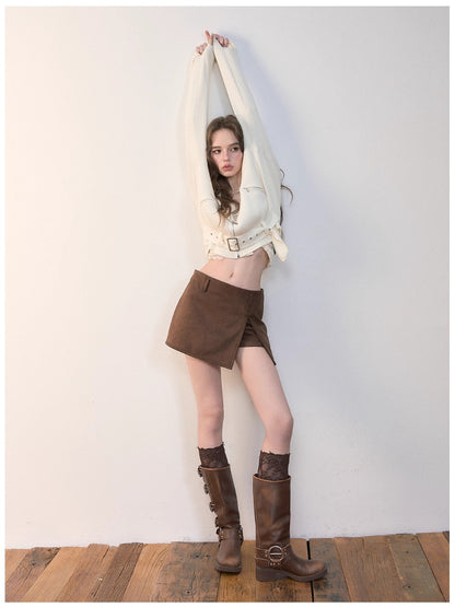 Irregular Heavy-Duty Side-Slit Skort