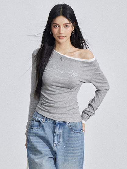 Rhinestone Embellished Slim-Fit T-Shirt