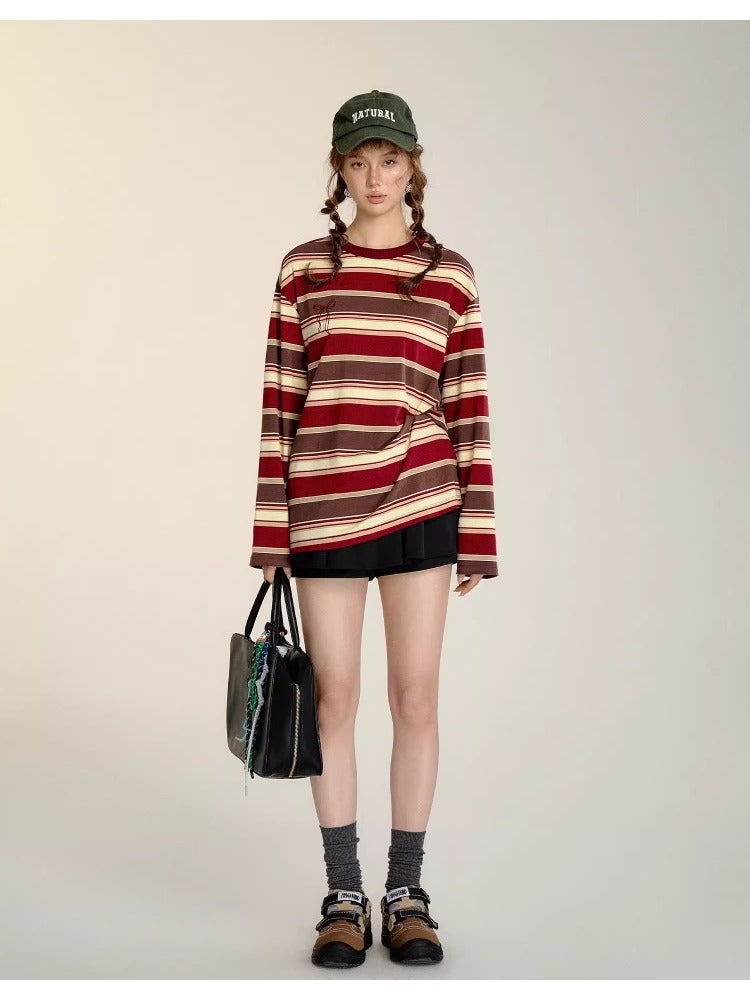 Red Striped Long-sleeve T-shirt