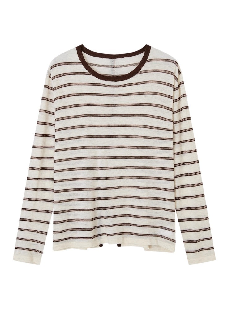 Retro Stripe Versatile Knit T-Shirt