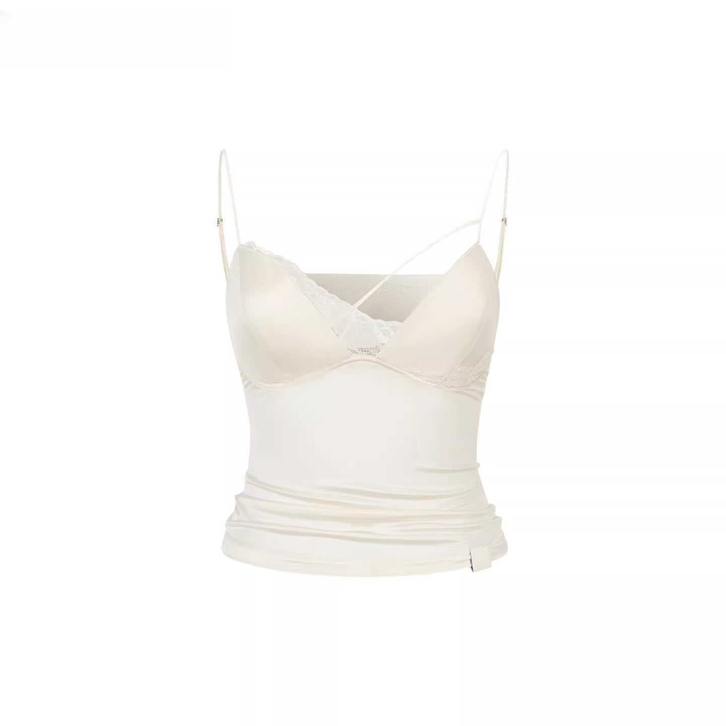 Lace-Trim Satin Camisole