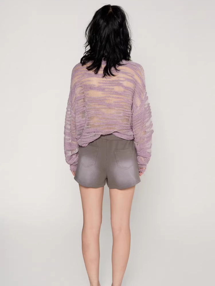 Textured Slub Wool Knit Sweater