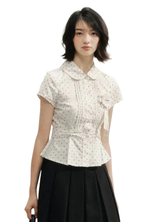 Waist Cinching Bow-Designed Shirt - CHINASQUAD