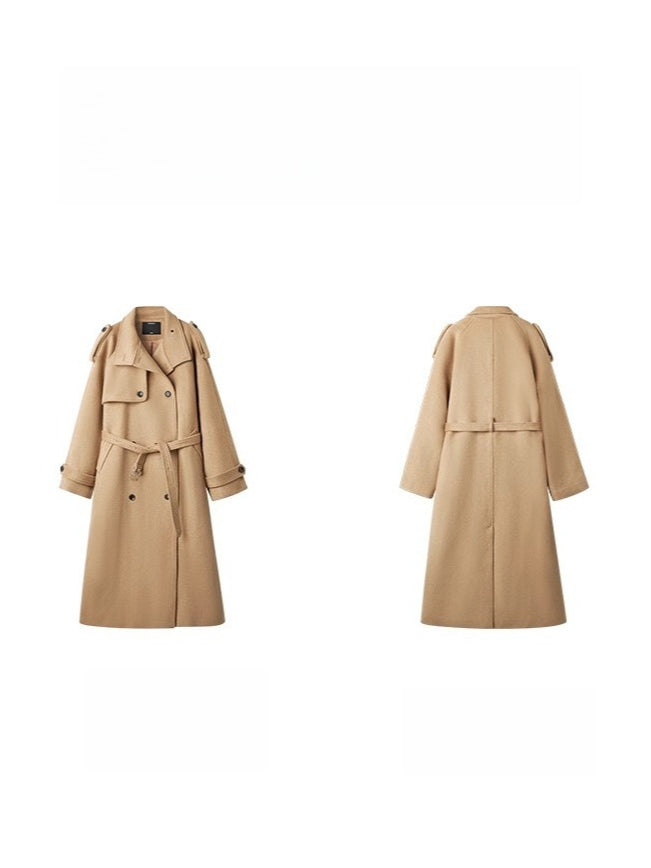 Silk Wool Blend Trench Coat