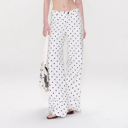 Vintage Polka Dot V-Waist Denim Pants