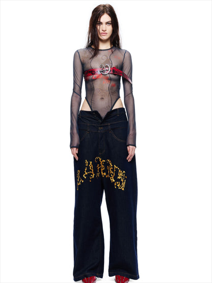 Lace-Trim Printed Base Layer