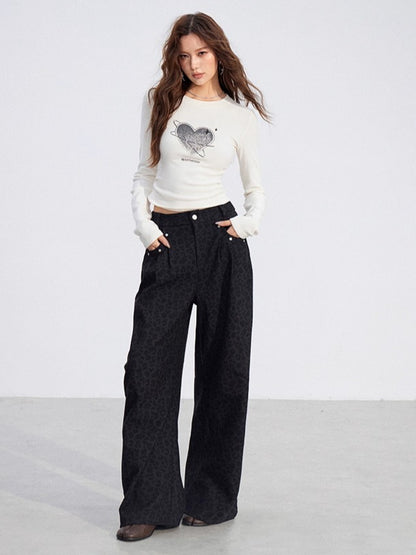 Wool-Blend Wide-Leg Trousers