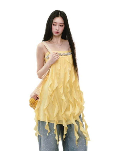 Beaded Flowing A-line Acetate Dress - CHINASQUAD