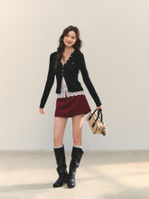 Lace Tie Fake Two-Piece Knitted Cardigan - CHINASQUAD