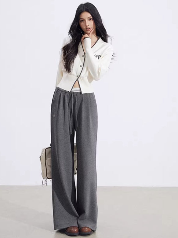 Layered-Effect Panelled Wide-Leg Pants