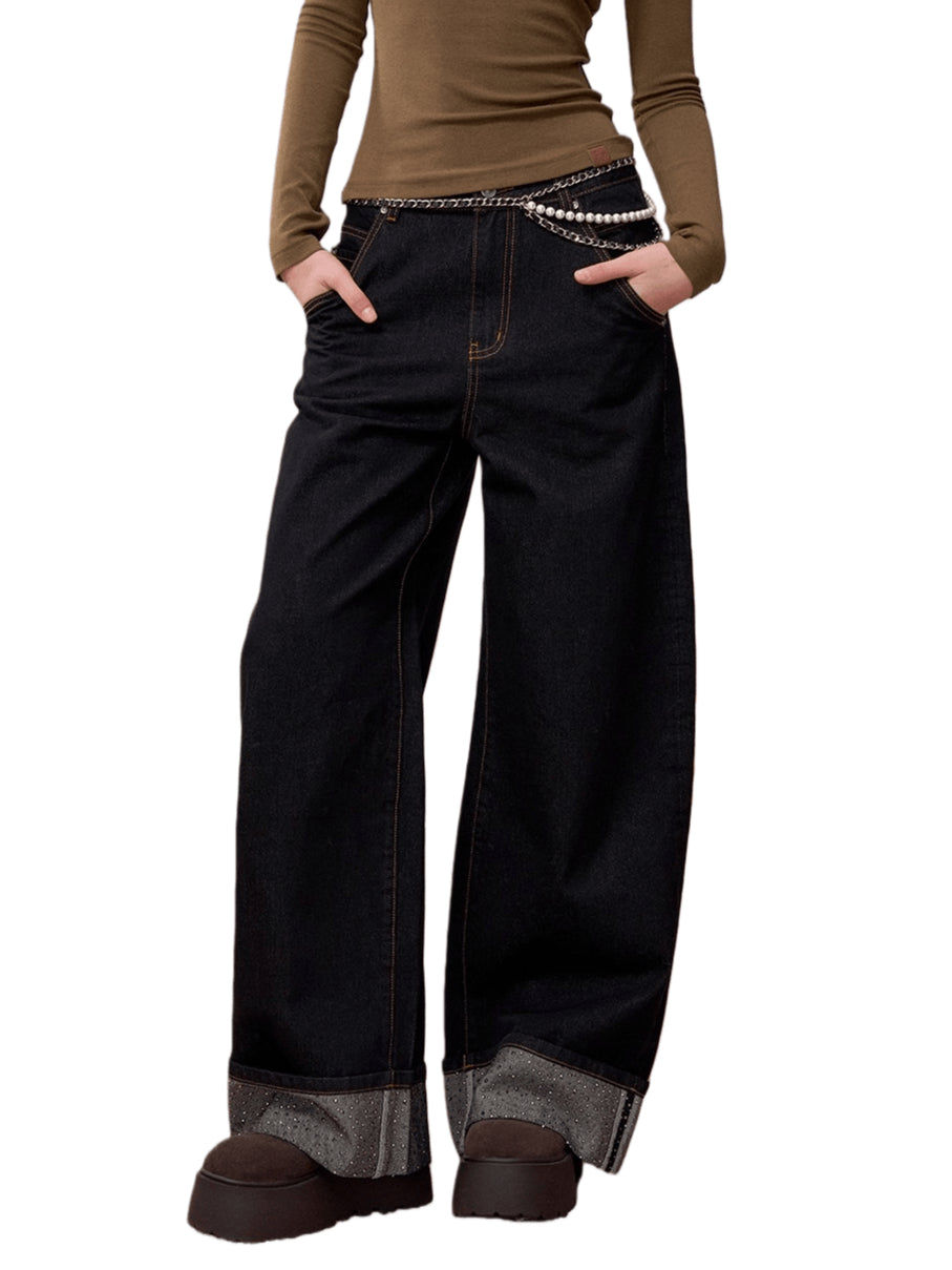 Vintage Straight-Leg Denim Pants