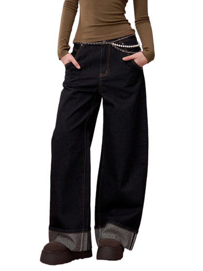 Vintage Straight-Leg Denim Pants