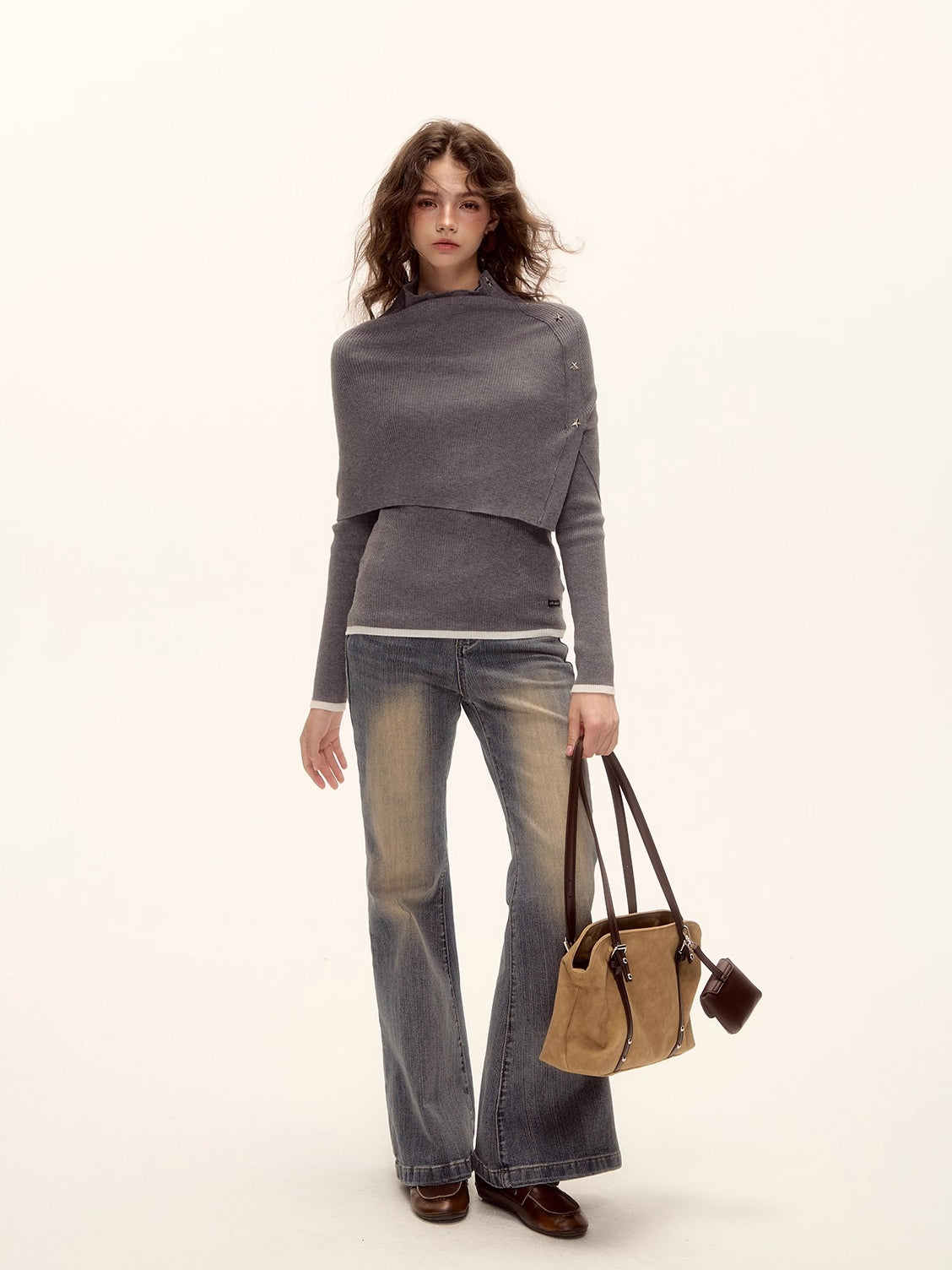 Wool-Blend Layered Knit Turtleneck