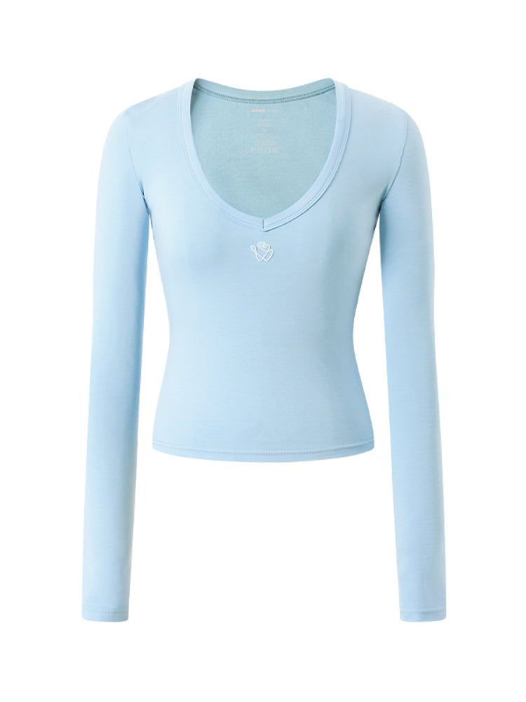 V-Neck Slim Fit Basic T-Shirt - CHINASQUAD